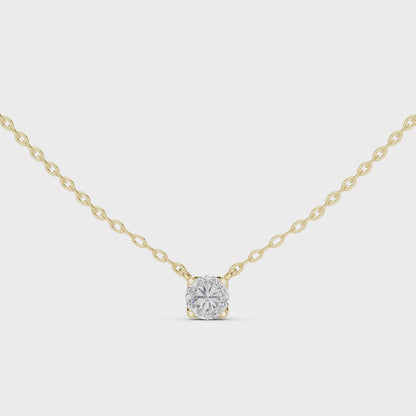 Round Shape Solitaire Lab-Grown One Stone Diamond Pendant