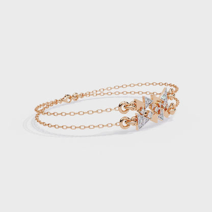 Round Cut Lab Grown Diamond Vintage Cluster Bracelet