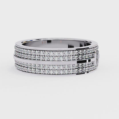 Round Cut Lab Grown Diamond Half Eternity Band