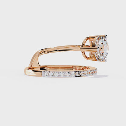Solitaire 1.51Ct Round Cut Top Grade Lab Grown Diamond Classic Split Party Wear Ring For Women's