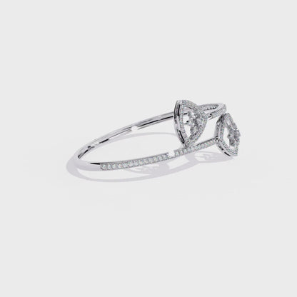 1.35Ct Trilliant Round Lab Grown Diamond Open Bangle