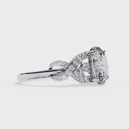 Twisted 1.80Ct Oval And Round Cut Diamond Antique Vintage Inspired Dainty Annivrasry Ring Gift For Her