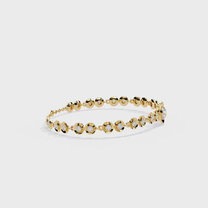 Round Cut Lab Grown Diamond Bezel Set Tennis Bracelet