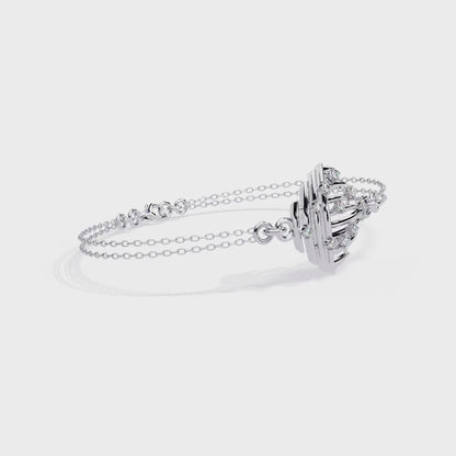Antique Round Lab Grown Diamond Vintage Cuff Bracelet
