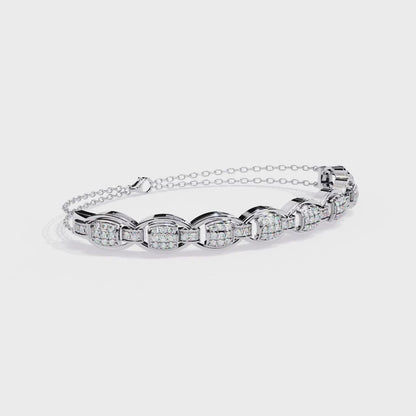 Round Cut Lab Grown Diamond Stackable Bangle Bracelet