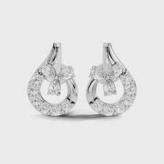 1.13 Ct Round & Pear Lab Grown Diamond Earrings