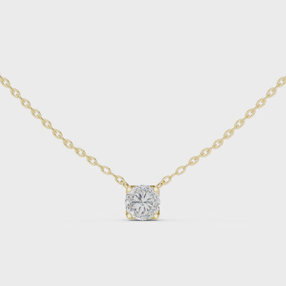 Round 1.00 Ct White Gold Prong Set Lab-Grown Solitaire Pendant
