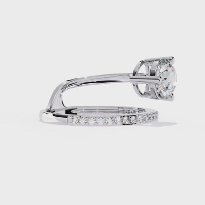 Solitaire 1.51Ct Round Cut Top Grade Lab Grown Diamond Classic Split Party Wear Ring For Women's