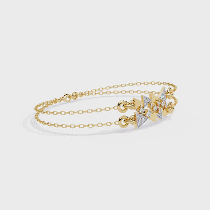Round Cut Lab Grown Diamond Vintage Cluster Bracelet
