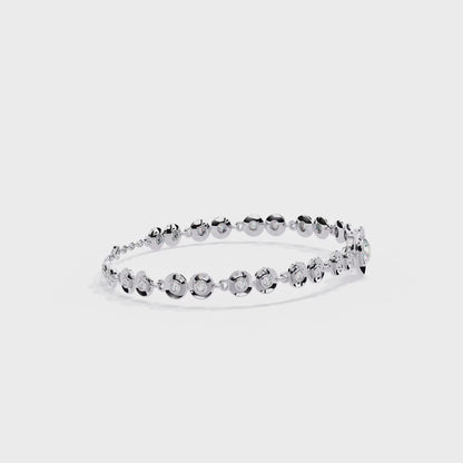 Round Cut Lab Grown Diamond Bezel Set Tennis Bracelet