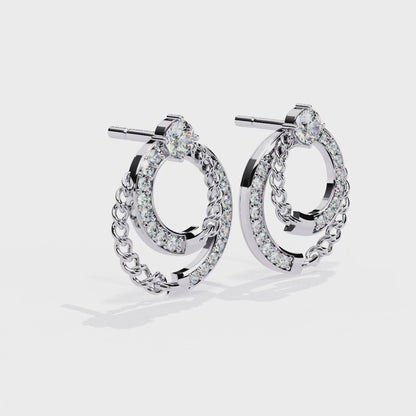 Open Circle Lab Grown Diamond Bridesmaid Stud Earrings