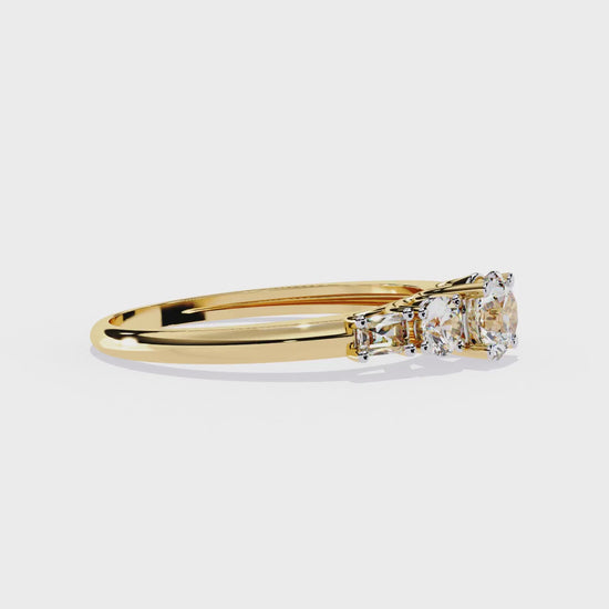 Multi stone lab grown diamond ring on white background