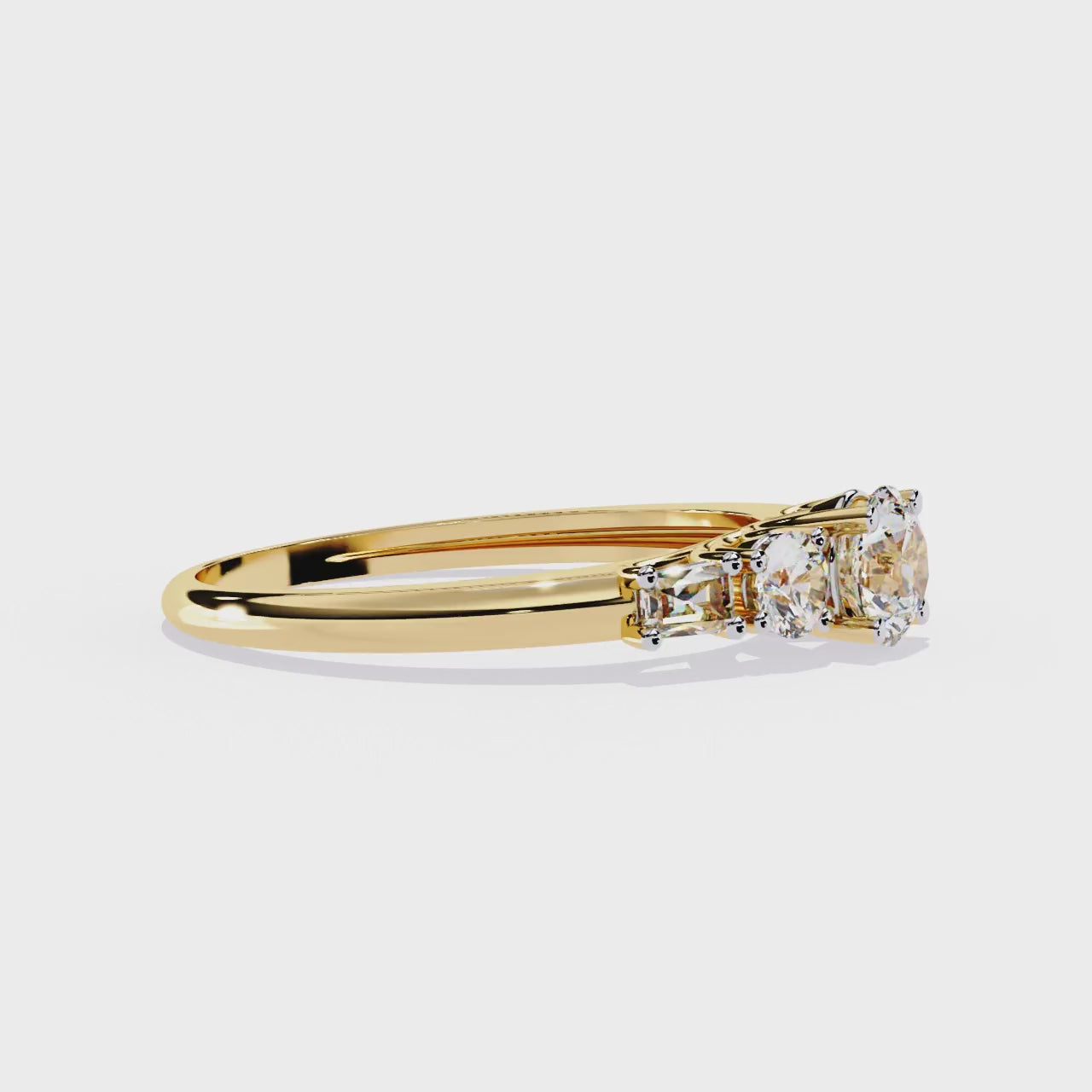 Multi stone lab grown diamond ring on white background