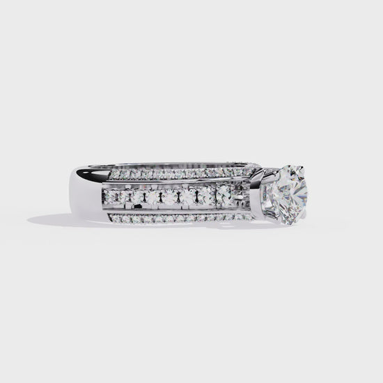 Round Cut 1.23Ct Lab Grown Diamond Unique Delicate Prong Set Three Row Statement Bridesmaid Ring