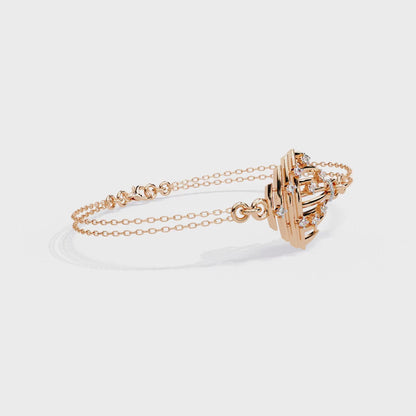 Antique Round Lab Grown Diamond Vintage Cuff Bracelet