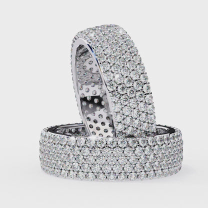 1.81 Ct Round Cut Diamond 5 Row Wedding Band