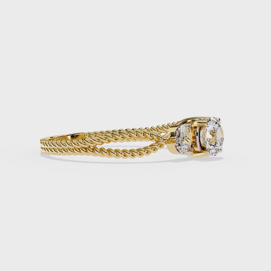 Marquise And Round Cut Diamond Twisted Elegant Art Deco Prefect Sparkling 5 Stone Promise Ring For Her