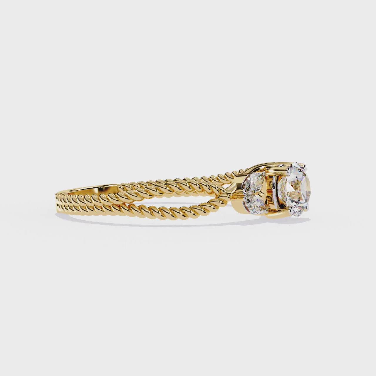 Marquise And Round Cut Diamond Twisted Elegant Art Deco Prefect Sparkling 5 Stone Promise Ring For Her