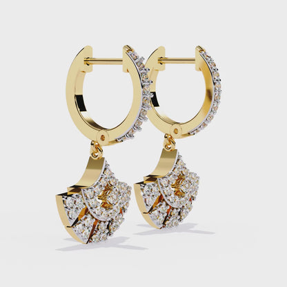 Vintage Round Cut Diamond Handmade Hoop Earrings