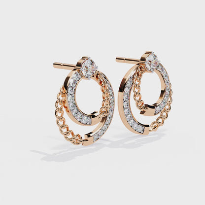 Open Circle Lab Grown Diamond Bridesmaid Stud Earrings
