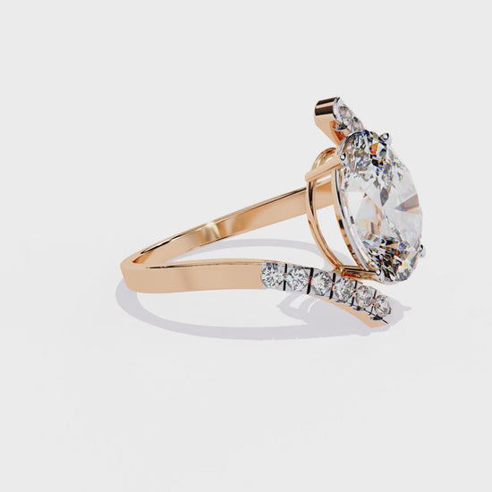 2.41Ct Oval And Round Cut Diamond Antique Timeless Prong Set Dainty Minimalist Promise Ring Gift For Her