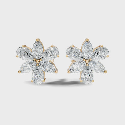 1.68 Ct Marquise & Pear Lab Grown Diamond Earrings