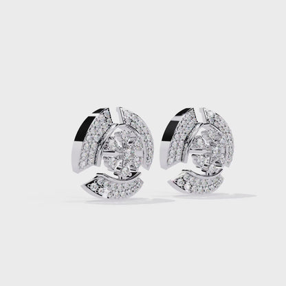 Round Cut Lab Grown Diamond Screw Back Stud Earrings