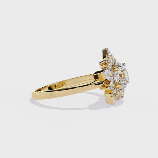 1.20Ct Round Cut Diamond Prong Set  Halo style Elegant Dainty Classic Promise Ring Gift For Wife