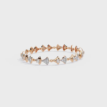 1.26Ct Round Cut Lab Grown Diamond Art Deco Dainty Elegant Timeless Perfect Minimalist Line Bracelet For Gift