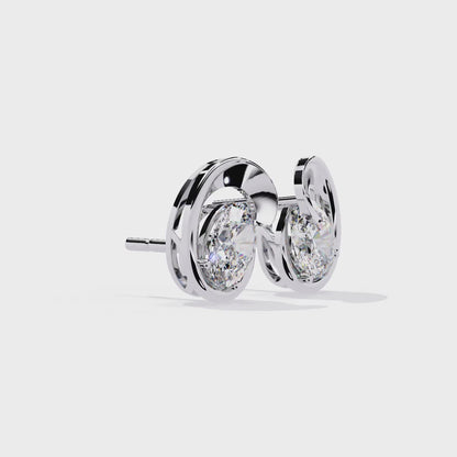 1.32 Ct Oval Cut Lab Grown Diamond Cluster Earrings