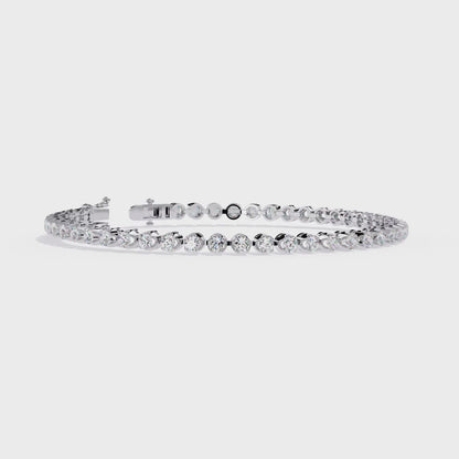 2.62 Ct Round Cut Diamond Bezel Tennis Bracelet
