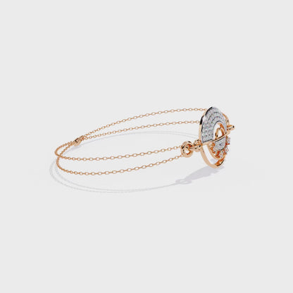 14K Rose Gold Round Lab Grown Diamond Cuff Bracelet