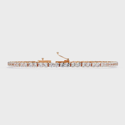 3.98 Ct Round Cut Diamond Channel Set Tennis Bracelet
