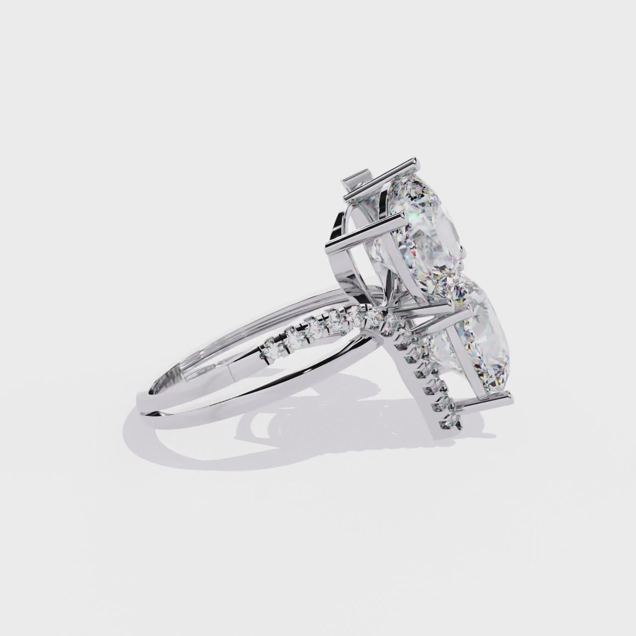 5.04Ct Round And Cushion Square Cut Diamond Elegance Timeless Stunning Dainty Bridesmaid Ring