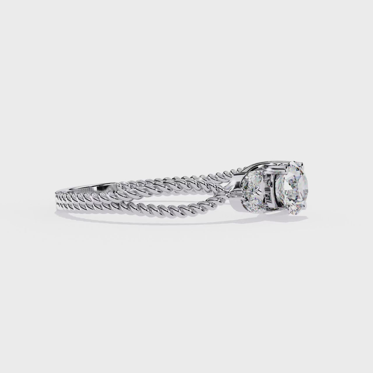 Marquise And Round Cut Diamond Twisted Elegant Art Deco Prefect Sparkling 5 Stone Promise Ring For Her