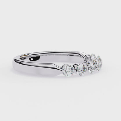 Round Lab Grown Diamond Seven Stone Half Eternity Band