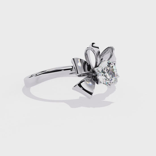Round Cut Lab Grown Diamond Floral Design Ring