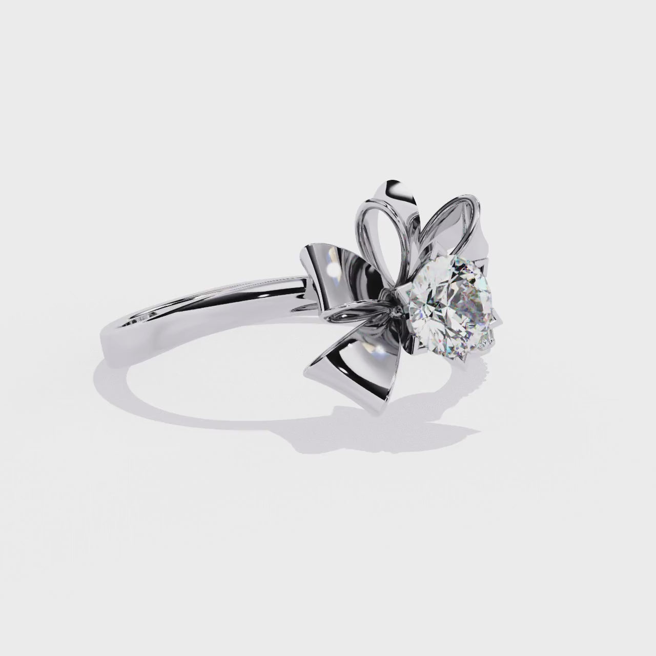 Round Cut Lab Grown Diamond Floral Design Ring