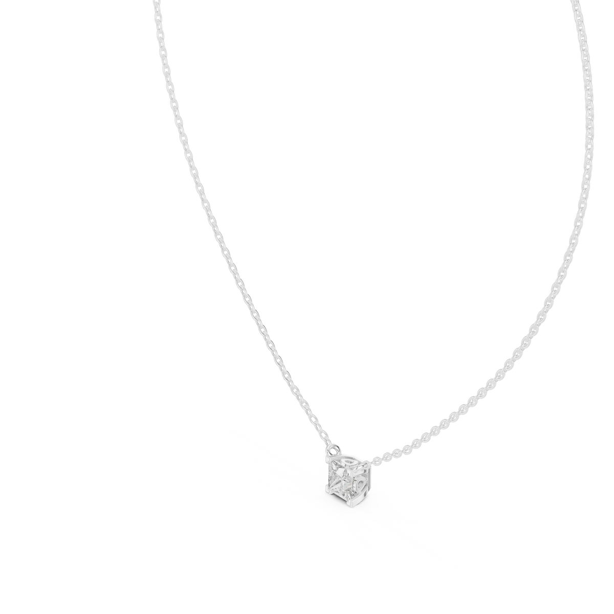 Elegant Princess Cut Solitaire Pendant 14K Gold Timeless Minimalist Jewelry For Women - HIGHCARAT DIAMONDS