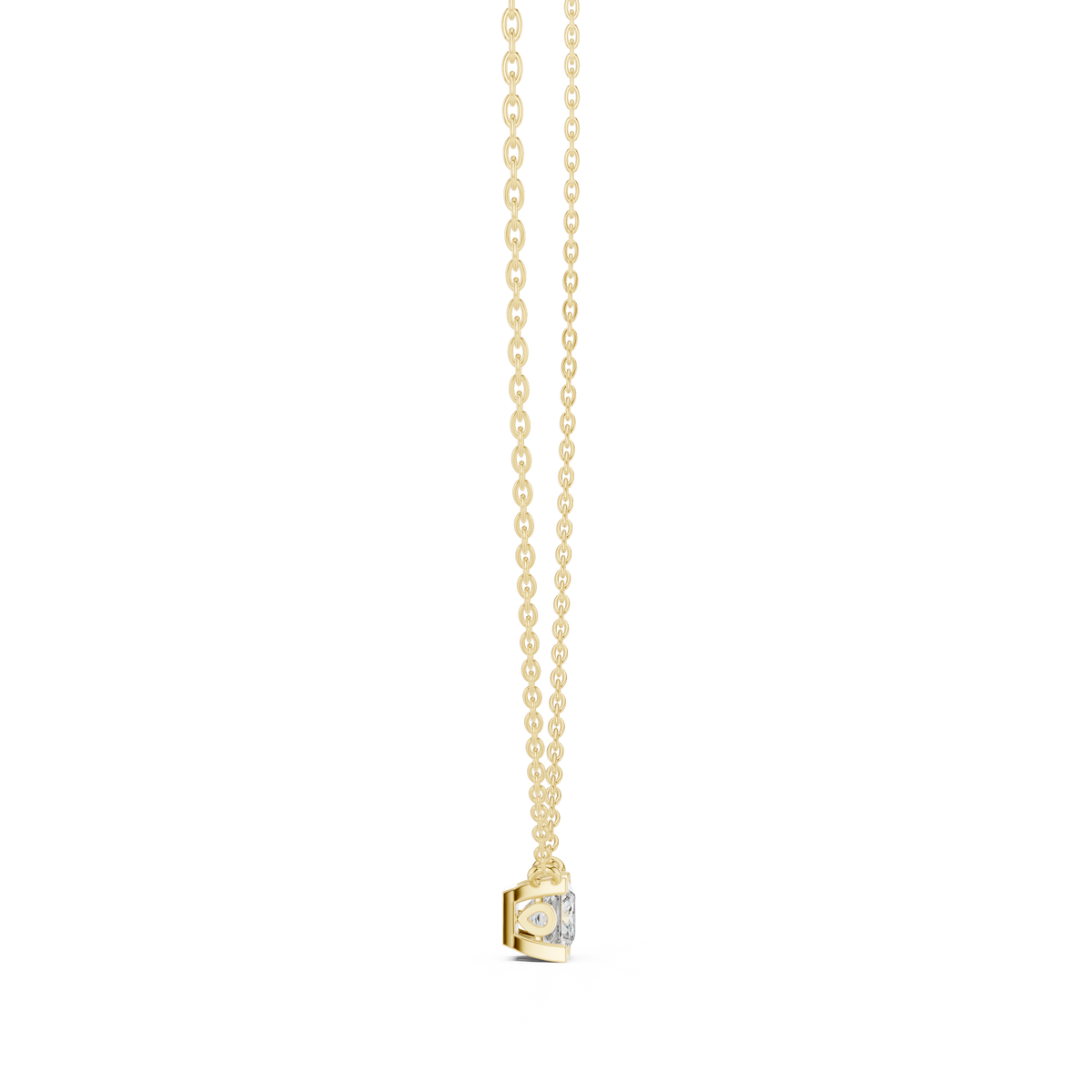 Elegant Princess Cut Solitaire Pendant 14K Gold Timeless Minimalist Jewelry For Women - HIGHCARAT DIAMONDS