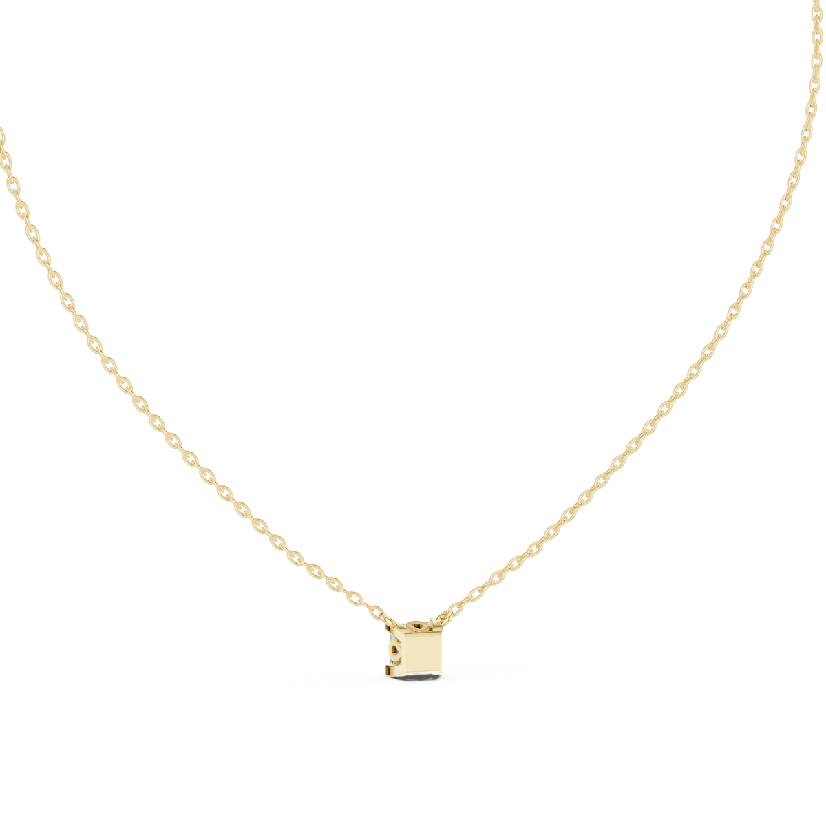 Elegant Princess Cut Solitaire Pendant 14K Gold Timeless Minimalist Jewelry For Women - HIGHCARAT DIAMONDS