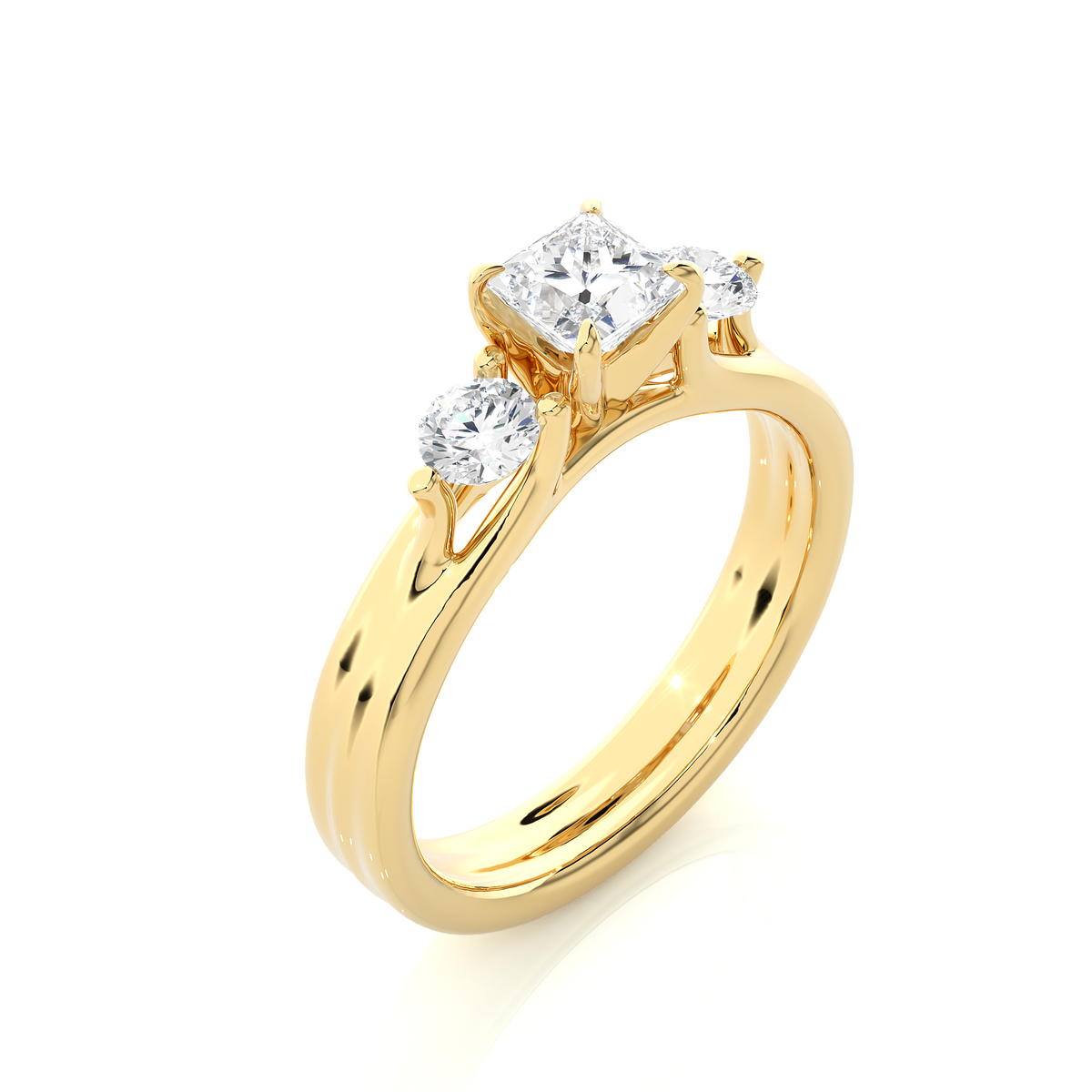 princess cut Lab Grown Diamond 14k Solid Gold Engagement Ring For Special one - HIGHCARAT DIAMONDS