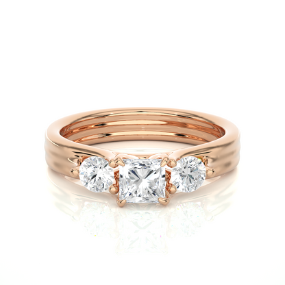 princess cut Lab Grown Diamond 14k Solid Gold Engagement Ring For Special one - HIGHCARAT DIAMONDS