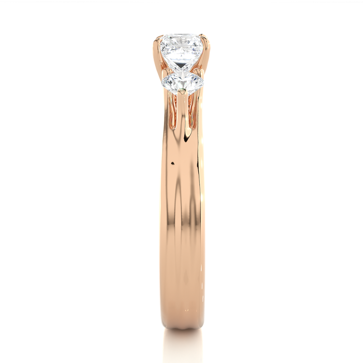 princess cut Lab Grown Diamond 14k Solid Gold Engagement Ring For Special one - HIGHCARAT DIAMONDS