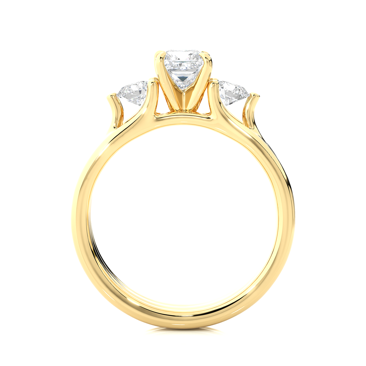 princess cut Lab Grown Diamond 14k Solid Gold Engagement Ring For Special one - HIGHCARAT DIAMONDS