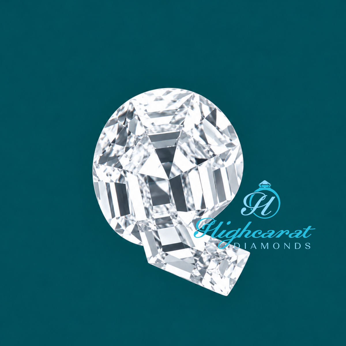 Antique Q alphabet cut lab grown diamond
