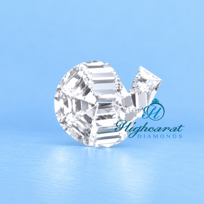 Detailed antique Q shape lab grown diamond