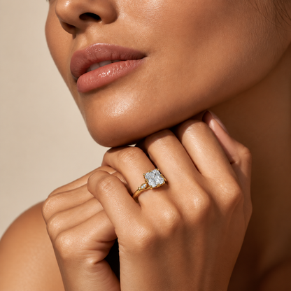 Asscher Cut Lab Grown Diamond Solitaire Ring