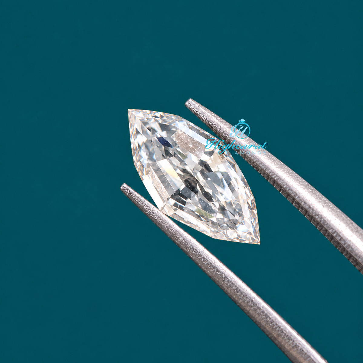 Close-Up of Marquise Step Cut Lab Grown Diamond
