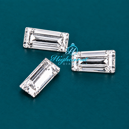 Lab grown tapered baguette diamond loose certified stone